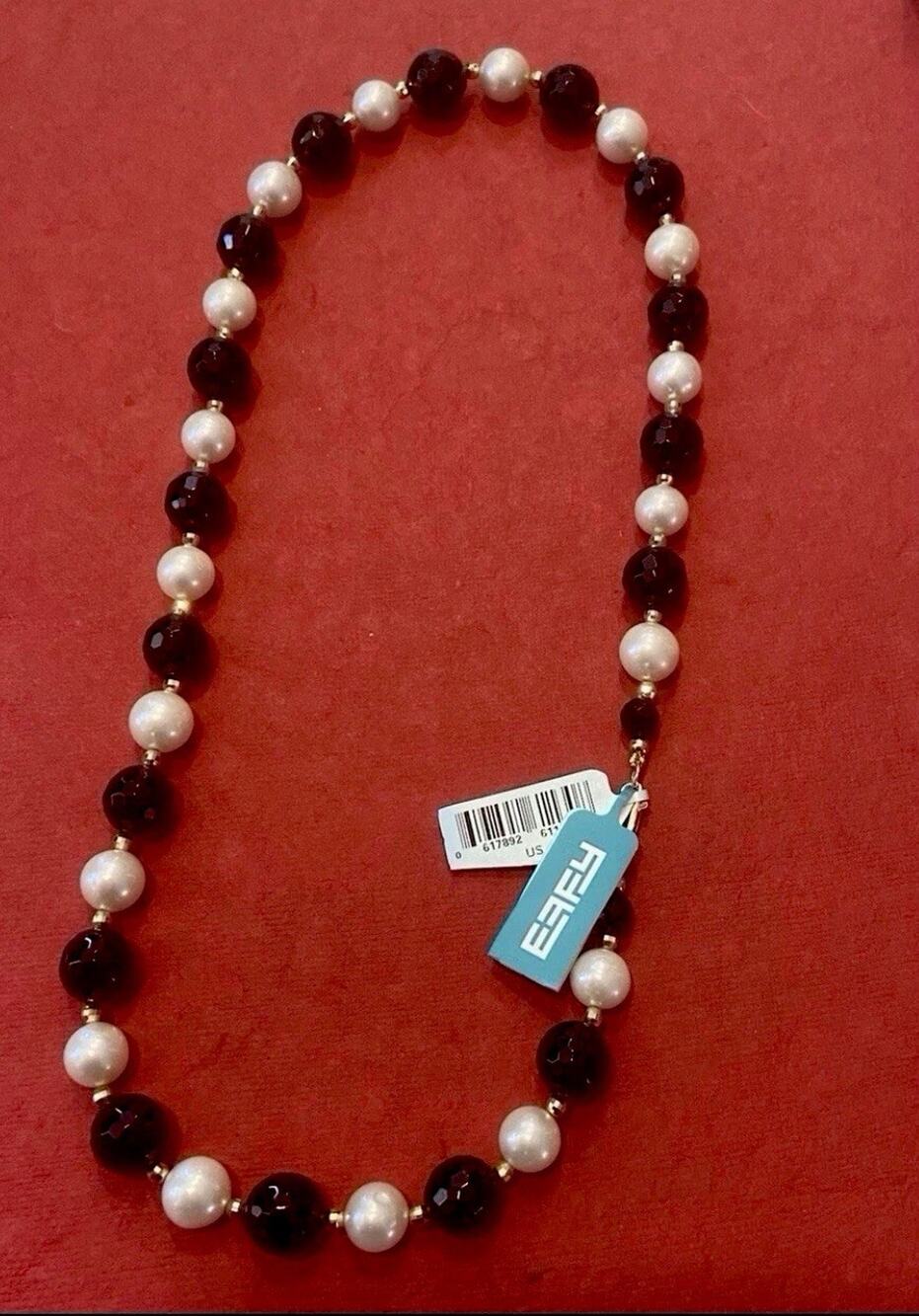 NEW! Effy Freshwater Pearl, Onyx & 14K Yellow Gold Necklace/ $1,525/REDUCED!